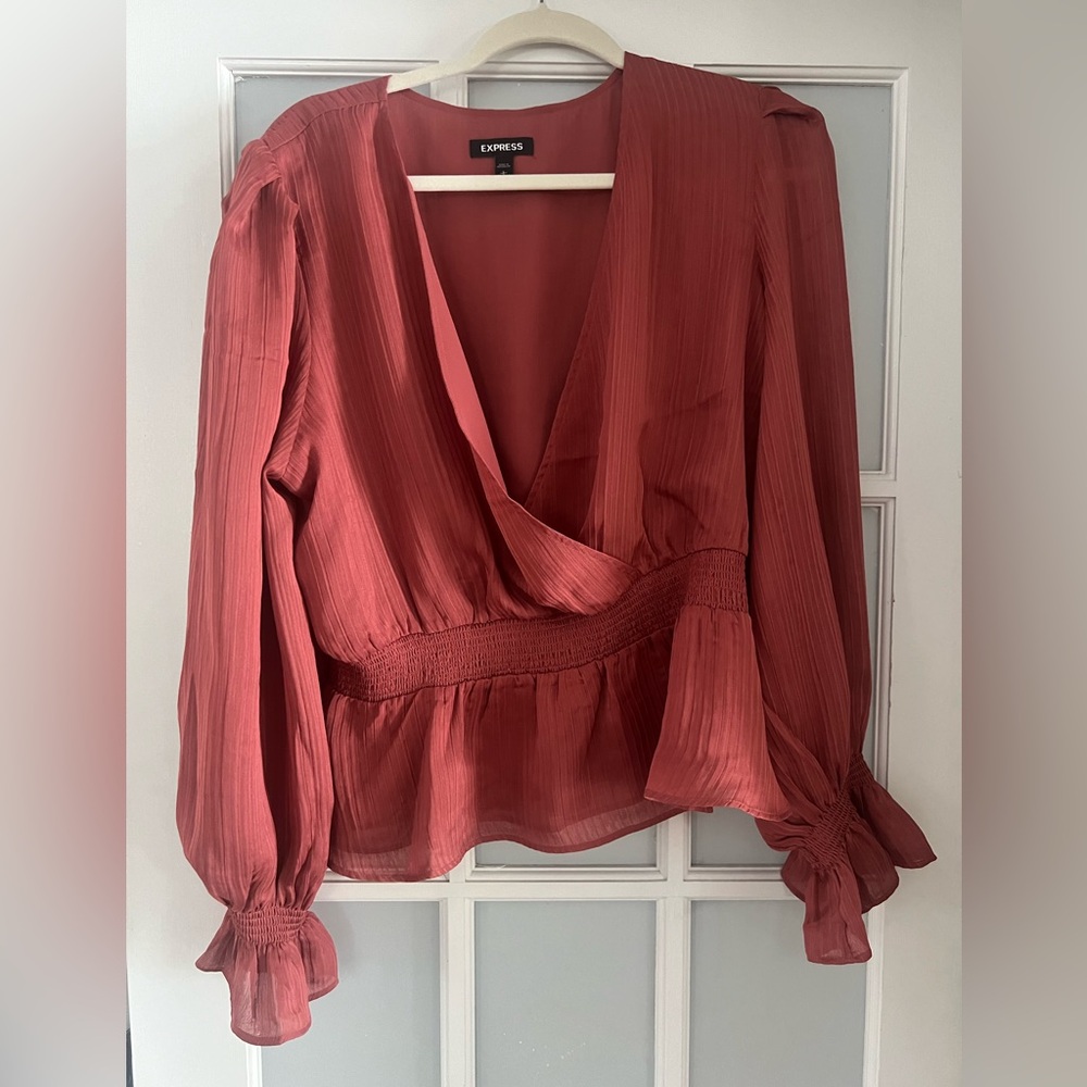 Express Women's Blouse in Deep Red